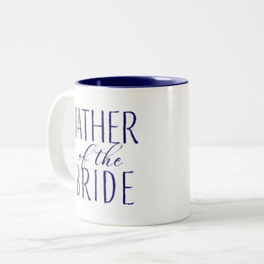 Vader van de bruid Navy Blue Tweekleurige Koffiemok (Voorkant links)