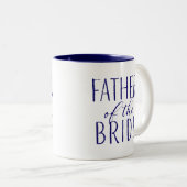 Vader van de bruid Navy Blue Tweekleurige Koffiemok (Voorkant rechts)