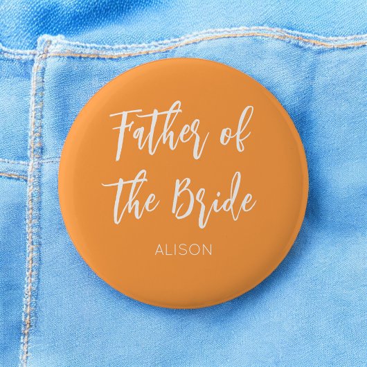 Vader van de bruid Oranje Witte Button