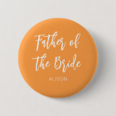 Vader van de Bruid Oranje Witte Knoop Ronde Button 5,7 Cm (Voorkant)