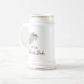 Vader van de bruid Palm Leaf huwelijksfeest cadeau Bierpul (Voorkant links)