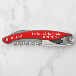 Vader van de bruid Rode bruiloft gunst Kurkentrekk Kurkentrekker