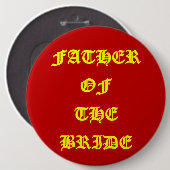 Vader van de bruid ronde button 6,0 cm (Voorkant /achterkant)