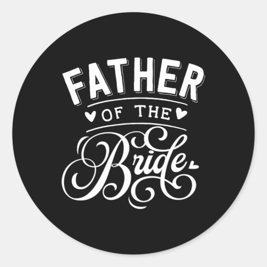 Vader van de bruid ronde sticker (Voorkant)