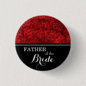 "Vader van de bruid" Roodrozen Ronde Button 3,2 Cm (Voorkant)