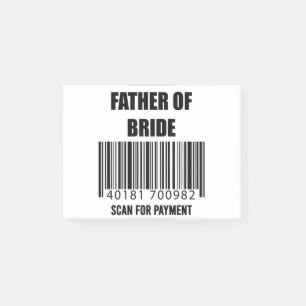 Vader Van De Bruid Scan Voor Betaling Papa T-shirt Post-it® Notes