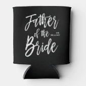 Vader van de Bruid | Script Stijl Aangepaste Trouw Blikjeskoeler (Voorkant)