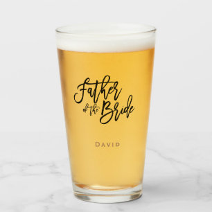 Vader van de bruid script typografie / naam / gesc glas