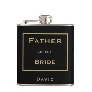 Vader van de bruid typografie / naam / geschenk heupfles