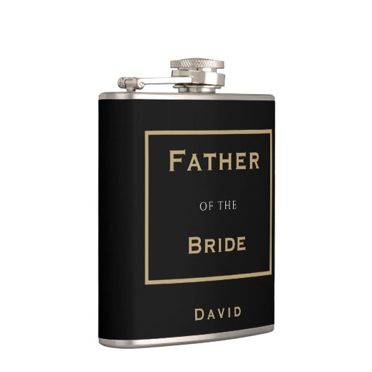 Vader van de bruid typografie / naam / geschenk heupfles (Rechts)