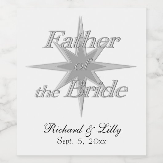 Vader van de Bruid Wijn Etiket (Enkel label)