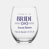 Vader van de Bruid Wijnglas Zonder Voet (Voorkant)