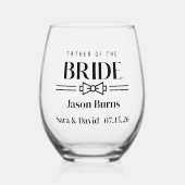 Vader van de bruid wijnglas zonder voet (Voorkant)