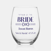 Vader van de bruid wijnglas zonder voet (Voorkant)