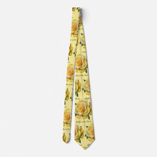 Vader van de bruid Yellow Roses Stropdas (Achterkant)
