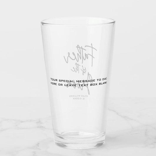 Vader van de bruidegom aangepaste bruiloft glas (Achterkant)