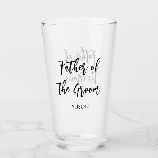 Vader van de bruidegom bruidsmeisje bruiloft glas (Voorkant)