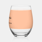 Vader van de bruidegom bruiloft perzik gepersonali wijnglas zonder voet (Links)