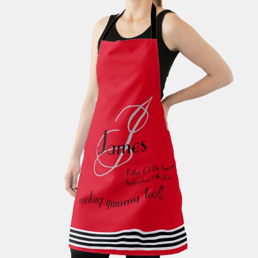 Vader van de bruidegom cadeau monogram naam rustie schort (Insitu)