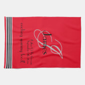 Vader van de bruidegom cadeau monogram naam rustie theedoek (Horizontaal)