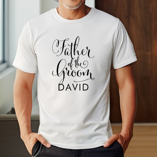 Vader van de Bruidegom Calligrafie Naam T-shirt
