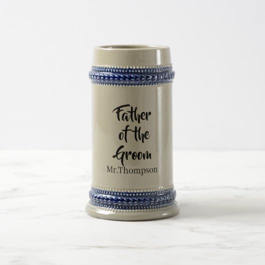 Vader van de bruidegom Custom Wedding Ouder Gift Bierpul (Center)