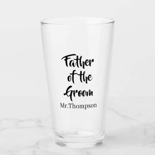 Vader van de bruidegom Custom Wedding Ouder Gift Glas (Voorkant)