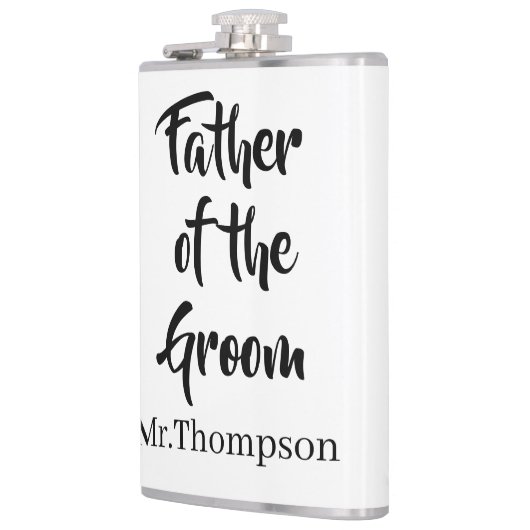 Vader van de bruidegom Custom Wedding Ouder Gift Heupfles (Links)