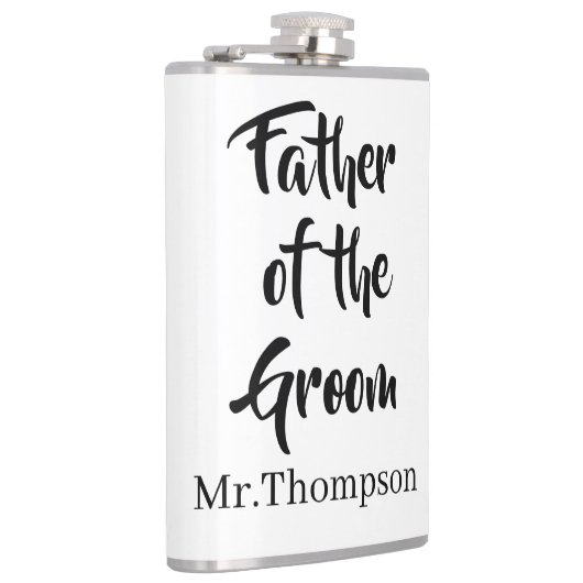 Vader van de bruidegom Custom Wedding Ouder Gift Heupfles (Rechts)