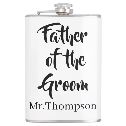 Vader van de bruidegom Custom Wedding Ouder Gift Heupfles (Voorkant)