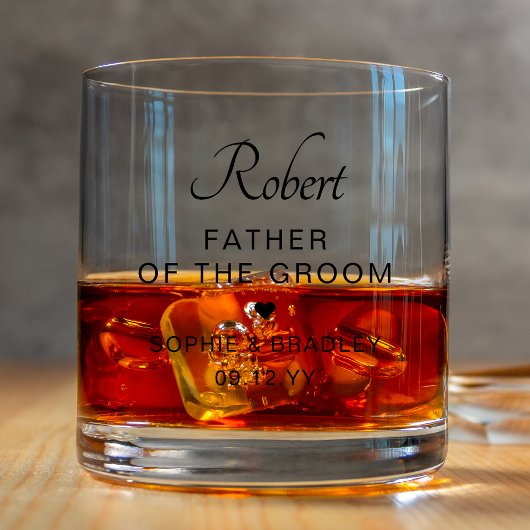 Vader van de bruidegom gepersonaliseerde bruiloft whisky glas