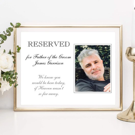 Vader van de bruidegom Gereserveerde Seat Memorial Poster