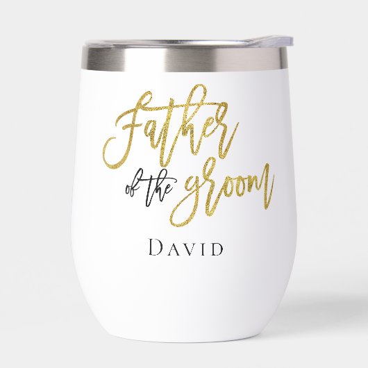 Vader van de bruidegom Gift Naam Goud & Zwart (Links)