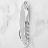 Vader van de bruidegom Grijs Gestileerde Script Kurkentrekker (Achterkant)