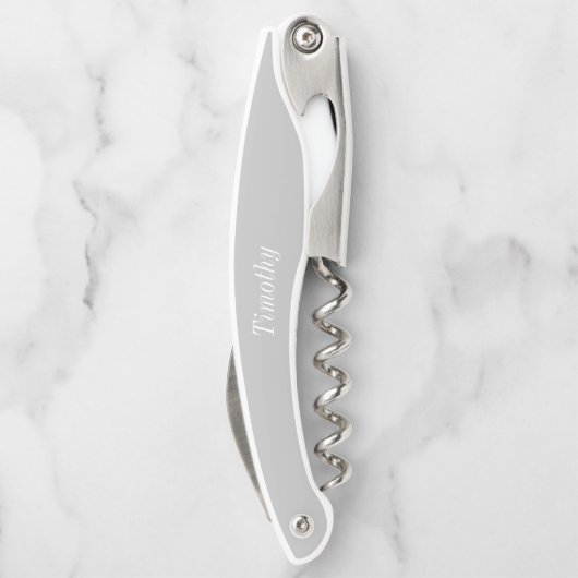 Vader van de bruidegom Grijs Gestileerde Script Kurkentrekker (Achterkant)