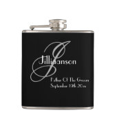 Vader van de bruidegom huwelijkscadeau chique mono heupfles (Voorkant)