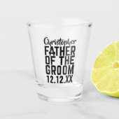 Vader van de bruidegom huwelijkscadeau geschoten g shot glas (Voorkant)