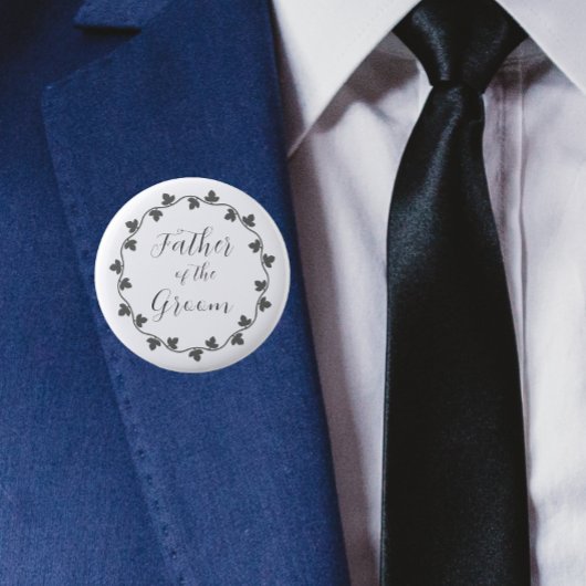 Vader van de bruidegom Ivy Botanical Wedding Ronde Button 5,7 Cm