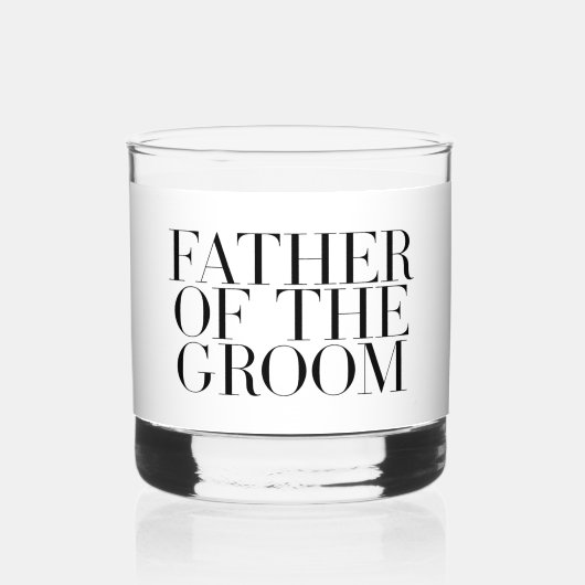 Vader van de Bruidegom Modern Minimaal  Whisky Glas (Voorkant)