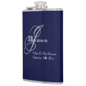 Vader van de bruidegom monogram bruiloft cadeau co heupfles (Links)