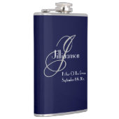 Vader van de bruidegom monogram bruiloft cadeau co heupfles (Rechts)