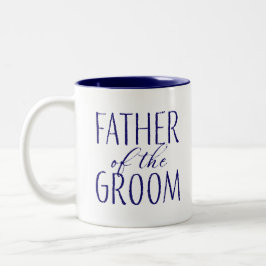 Vader van de Bruidegom Navy Blauwe Tweekleurige Koffiemok