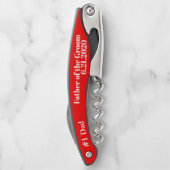 Vader van de bruidegom Rode bruiloft gunst Kurkent Kurkentrekker (Achterkant)