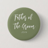 Vader van de Bruidegom Sage Groen Witte Knoop Ronde Button 5,7 Cm (Voorkant)