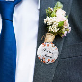 VADER VAN DE BRUIDEGOM Tropische bloemen wervelen  Ronde Button 5,7 Cm