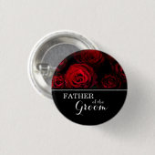 "Vader van de Bruidegom" Trouw Rode Rozen Ronde Button 3,2 Cm (Voorkant /achterkant)