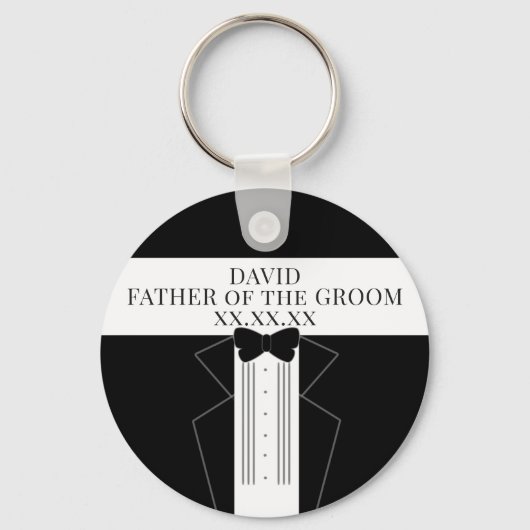 Vader van de bruidegom Tuxedo bruiloft ouder Sleut Sleutelhanger (Voorkant)