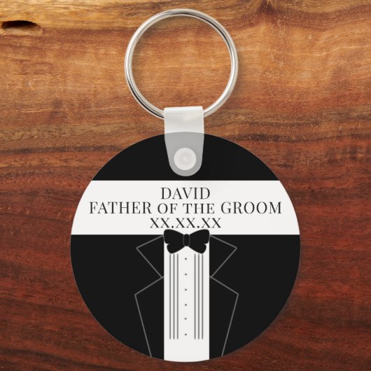 Vader van de bruidegom Tuxedo bruiloft ouder Sleut Sleutelhanger (Voorkant)