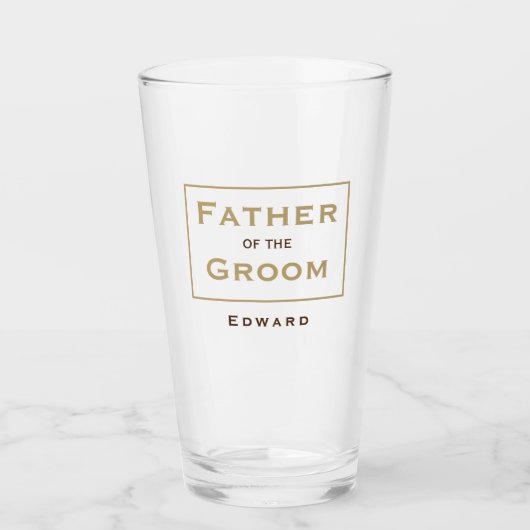 Vader van de bruidegom typografie / naam / geschen glas (Voorkant)