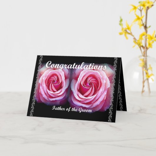 Vader van de bruidegom - Wedding Gefeliciteerd Kaart (Gele Bloem)